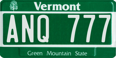 VT license plate ANQ777