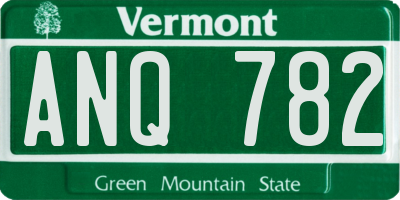 VT license plate ANQ782