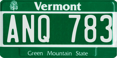 VT license plate ANQ783