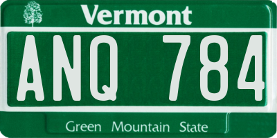 VT license plate ANQ784