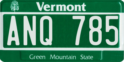 VT license plate ANQ785