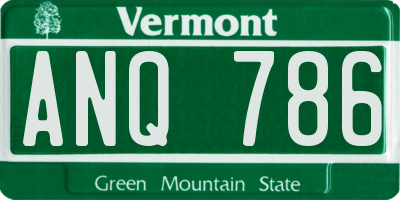 VT license plate ANQ786