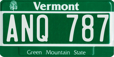 VT license plate ANQ787