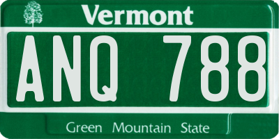 VT license plate ANQ788