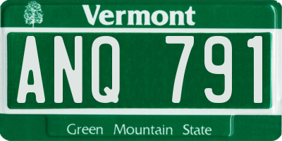 VT license plate ANQ791
