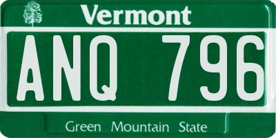 VT license plate ANQ796