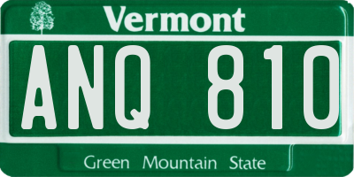 VT license plate ANQ810