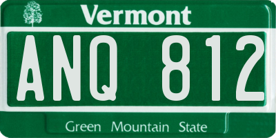 VT license plate ANQ812