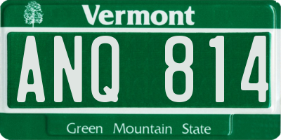 VT license plate ANQ814