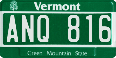 VT license plate ANQ816