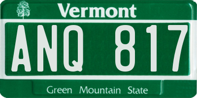 VT license plate ANQ817