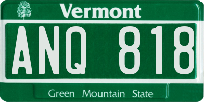 VT license plate ANQ818