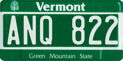 VT license plate ANQ822