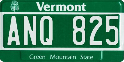 VT license plate ANQ825