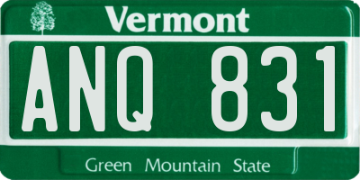 VT license plate ANQ831