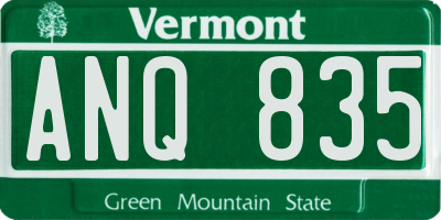 VT license plate ANQ835