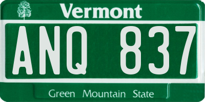 VT license plate ANQ837
