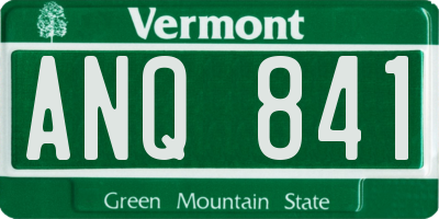 VT license plate ANQ841