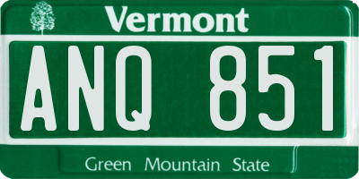 VT license plate ANQ851