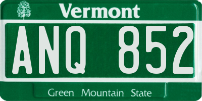 VT license plate ANQ852