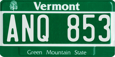 VT license plate ANQ853