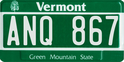VT license plate ANQ867
