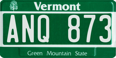 VT license plate ANQ873