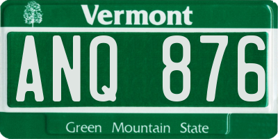 VT license plate ANQ876