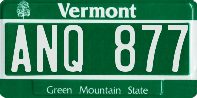 VT license plate ANQ877