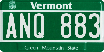 VT license plate ANQ883