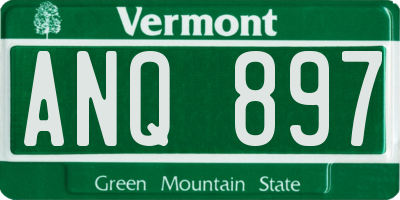 VT license plate ANQ897