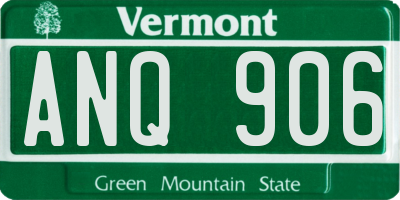 VT license plate ANQ906