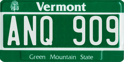 VT license plate ANQ909