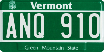 VT license plate ANQ910