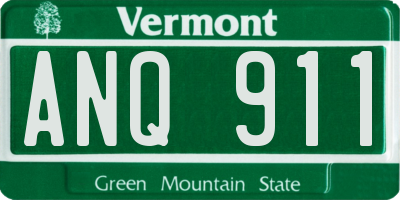 VT license plate ANQ911