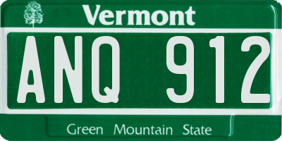VT license plate ANQ912