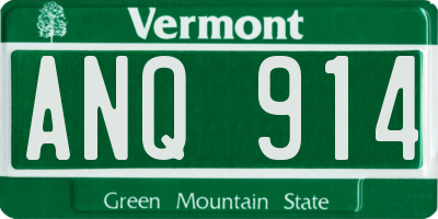 VT license plate ANQ914
