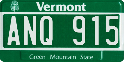 VT license plate ANQ915