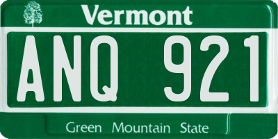 VT license plate ANQ921