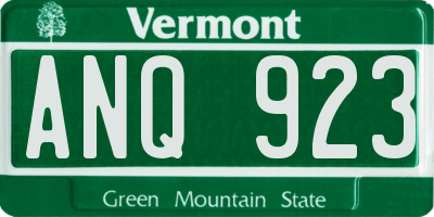 VT license plate ANQ923