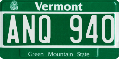 VT license plate ANQ940