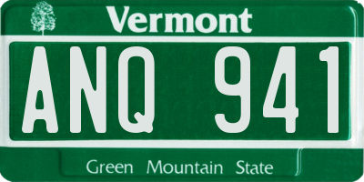 VT license plate ANQ941