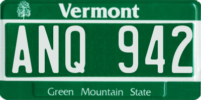 VT license plate ANQ942