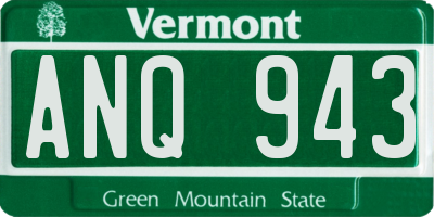 VT license plate ANQ943