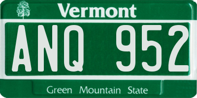 VT license plate ANQ952