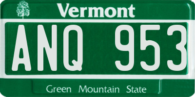 VT license plate ANQ953