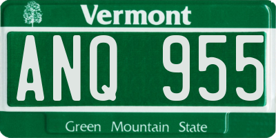 VT license plate ANQ955
