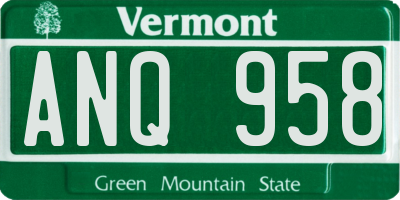 VT license plate ANQ958