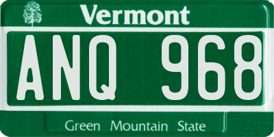 VT license plate ANQ968