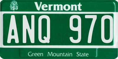 VT license plate ANQ970